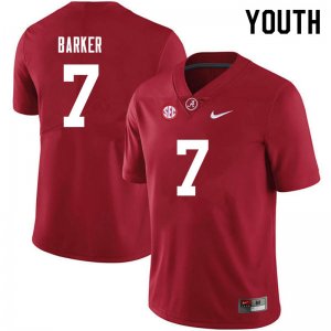 NCAA Youth Alabama Crimson Tide #7 Braxton Barker Stitched College 2021 Nike Authentic Crimson Football Jersey FT17Q66AI